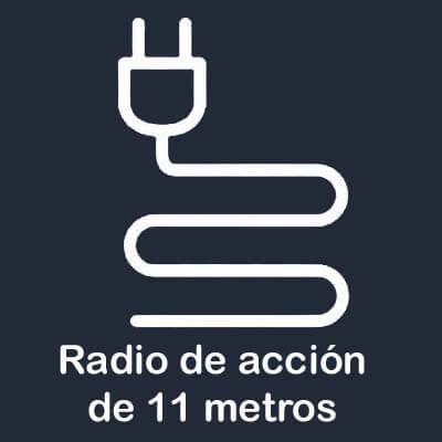Radio de acción de 11 metros
